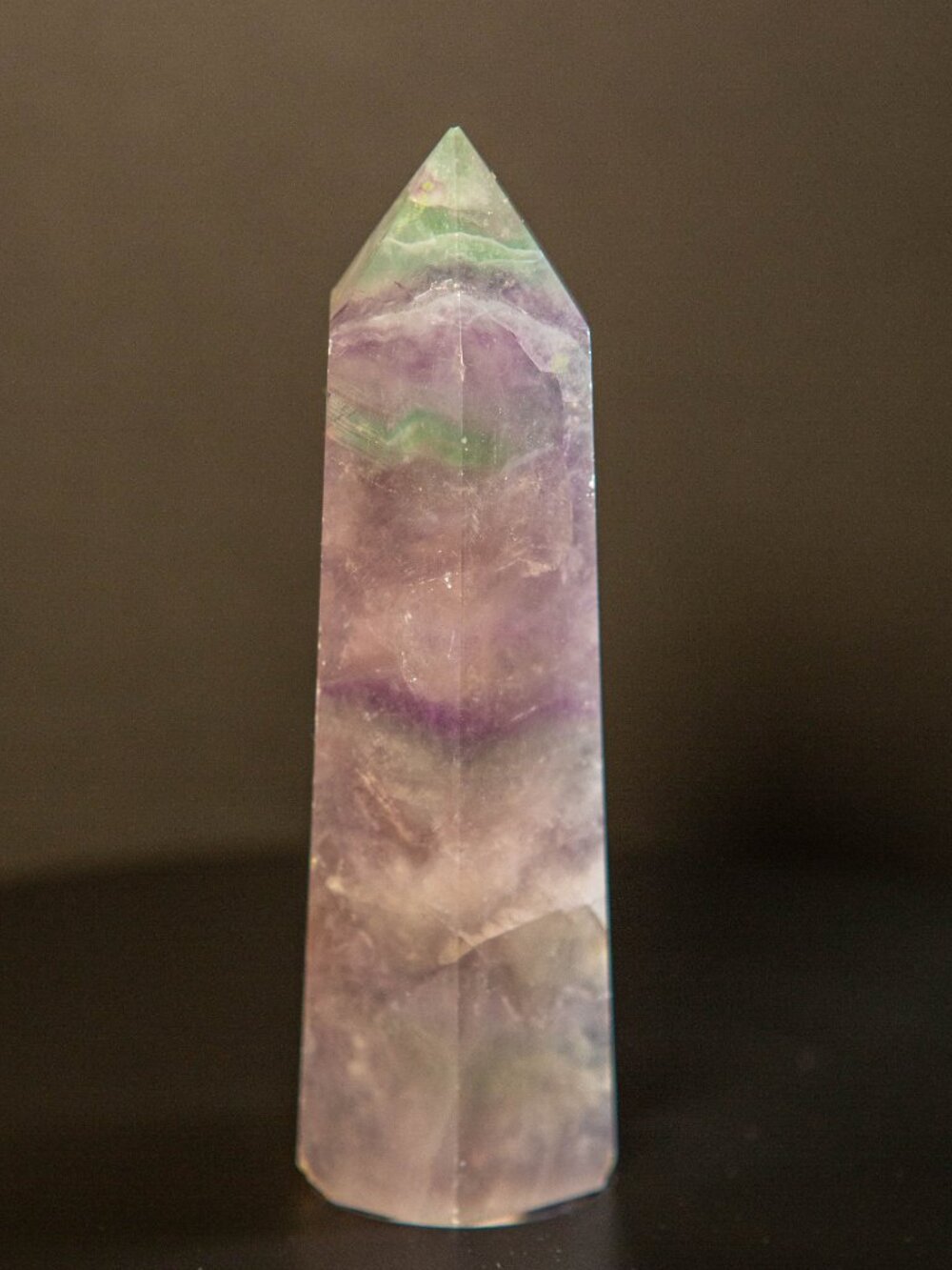 4.3" Rainbow Fluorite Tower | Natural Purple Green Crystal Point | Polished - Picture 7 of 8